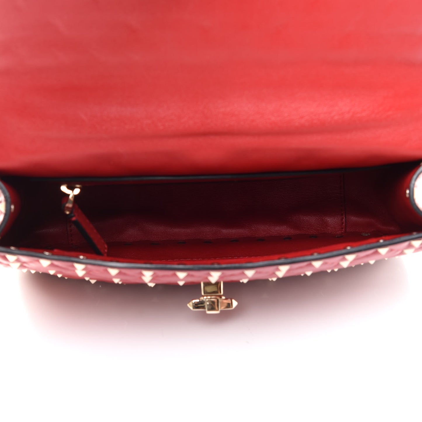 Nappa Medium Rockstud Spike Shoulder Bag Rosso Valentino
