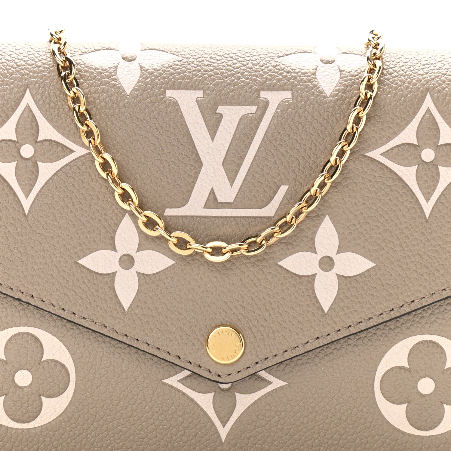 Louis Vuitton Empreinte Monogram Giant Felicie Pochette Tourterelle Creme 8 of 11
