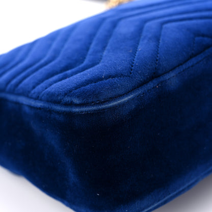 Gucci Velvet Matelasse Medium GG Marmont Shoulder Bag Cobalt Blue 7 of 26