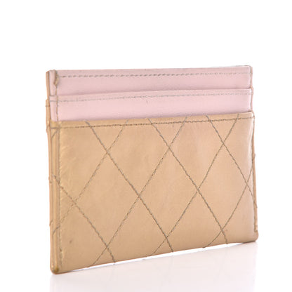 Chanel Aged Metallic Calfskin Quilted Palette Card Holder Gold 3 of 8