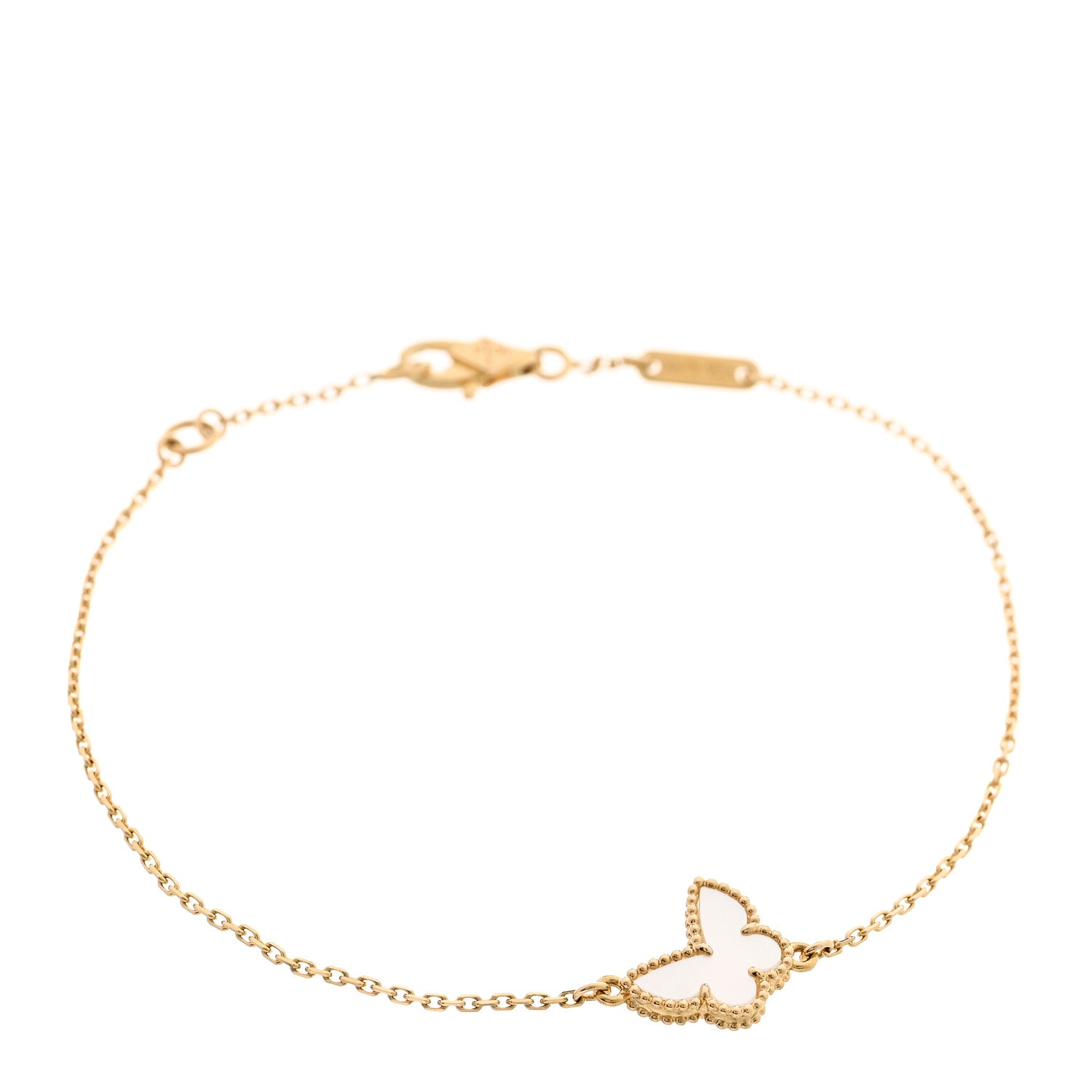 Van Cleef & Arpels 18K Yellow Gold Mother of Pearl Sweet Alhambra Butterfly Bracelet 1 of 6