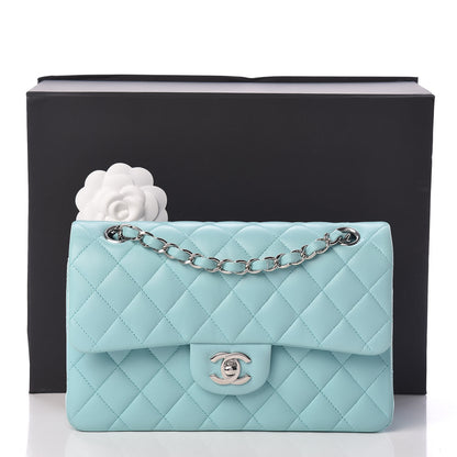 Chanel Lambskin Quilted Small Double Flap Light Blue 17 of 17