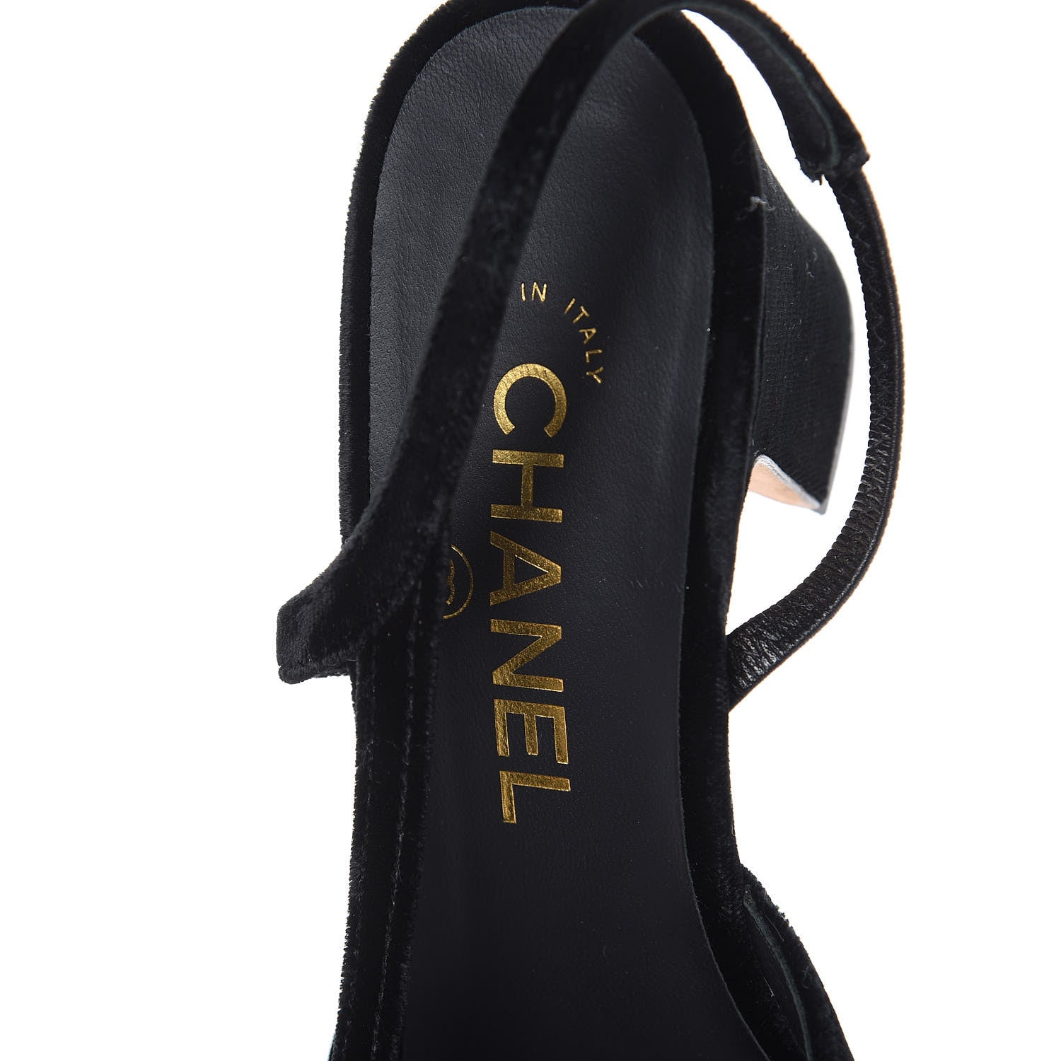 Chanel Velvet Grosgrain Cap Toe CC Slingback Pumps 37 Black 7 of 10