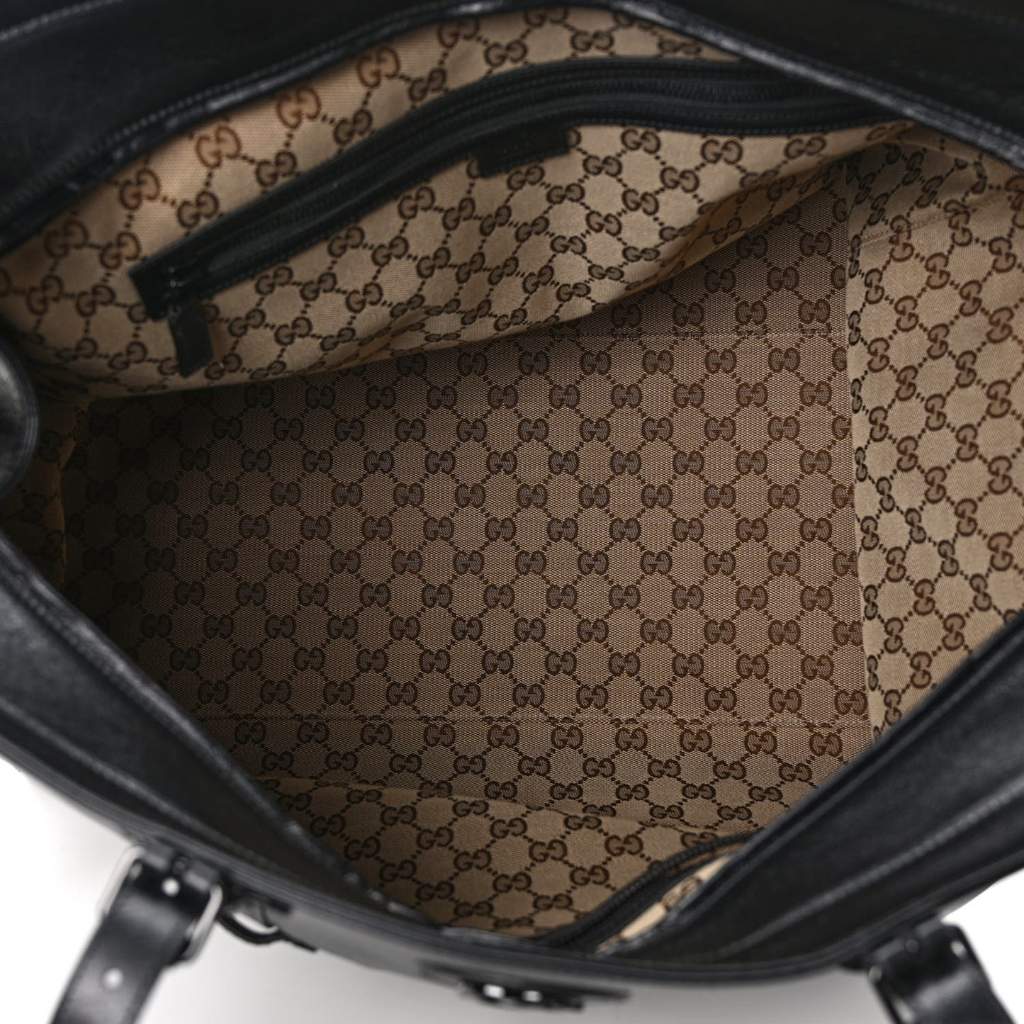 Calfskin Monochrome Medium Double G Tote Bag Black