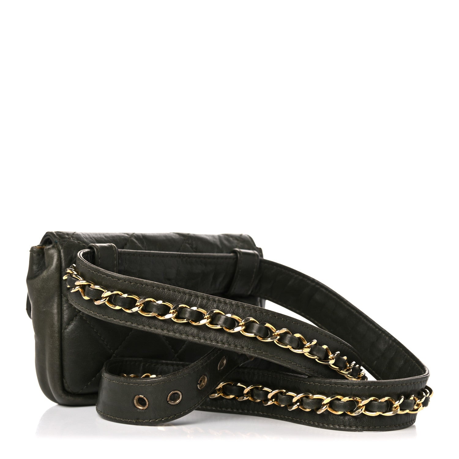 Chanel Lambskin Quilted Flap Waist Belt Bag Black 3 of 13