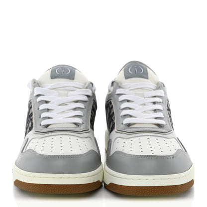 Christian Dior Smooth Calfskin Jacquard Oblique Mens B27 Low Top Sneakers 44 Beige Blue 8 of 9