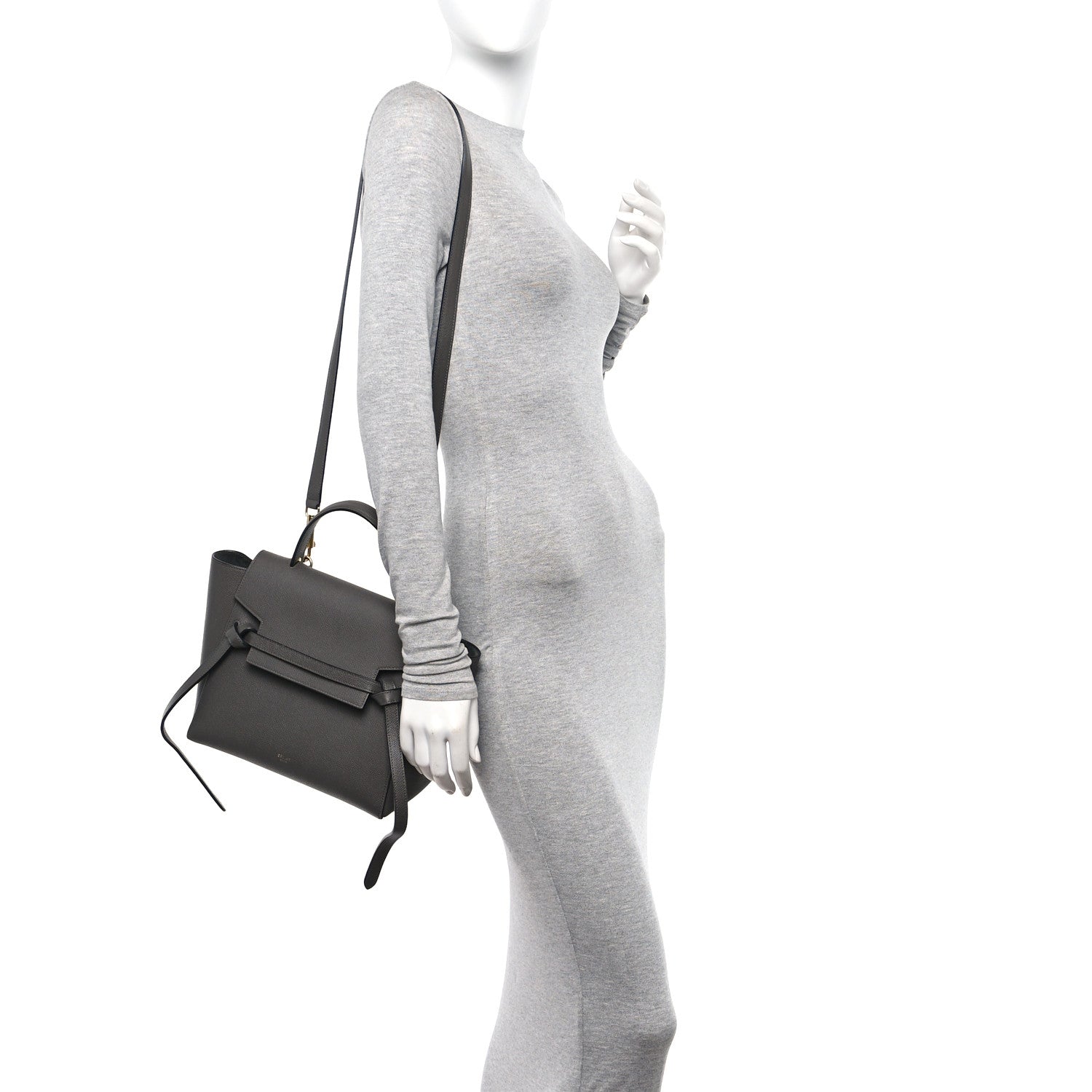 Celine Grained Calfskin Micro Belt Bag Grey 2 of 16