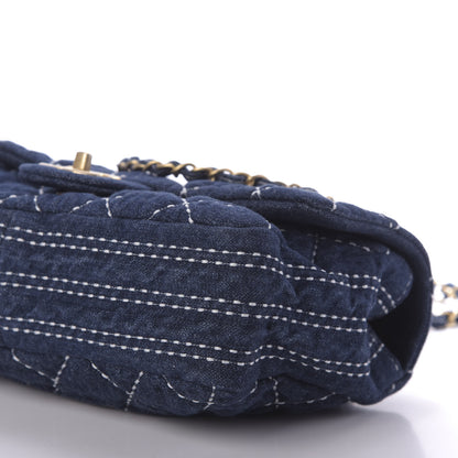 Chanel Denim Quilted Medium Denim Trip Single Flap Blue 8 of 10
