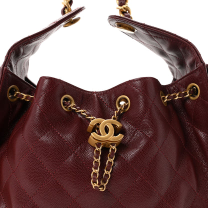 Chanel Caviar Quilted Small Chanel 25 Handbag Burgundy 8 of 10