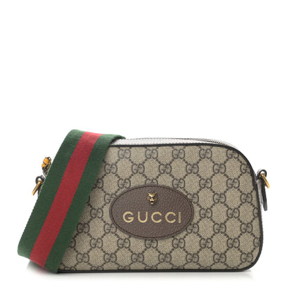 Gucci GG Supreme Monogram Web Neo Vintage Shoulder Bag Beige New Acero Crop 1 of 13