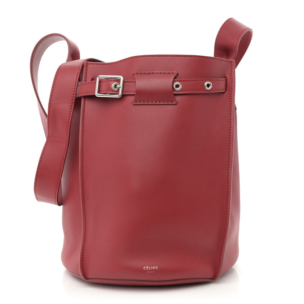 Celine Supple Grained Calfskin Big Bag Bucket Red 1754562  display picture 3