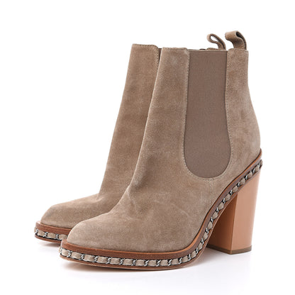 Chanel Suede Chain Around Elastic Boots 41.5 Light Brown 3 of 11
