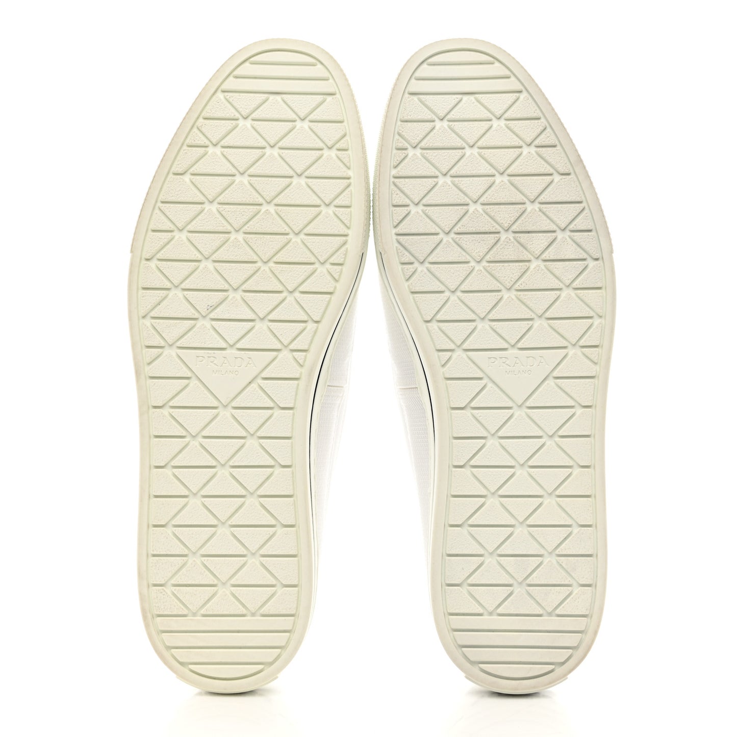 Technical Nylon Triangle Logo Mens Slip On Sneakers 7 White