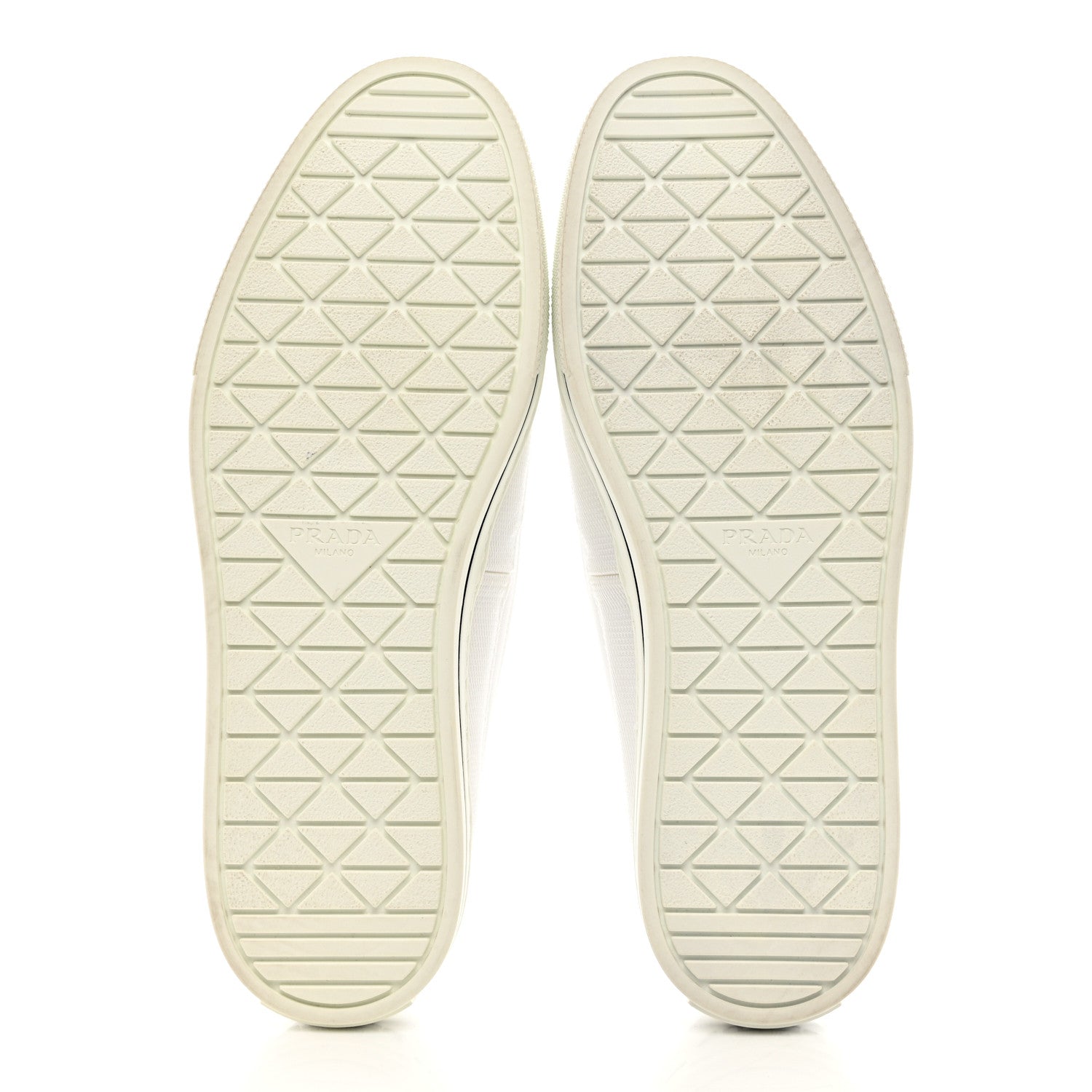 Prada Technical Nylon Triangle Logo Mens Slip On Sneakers 7 White 5 of 9