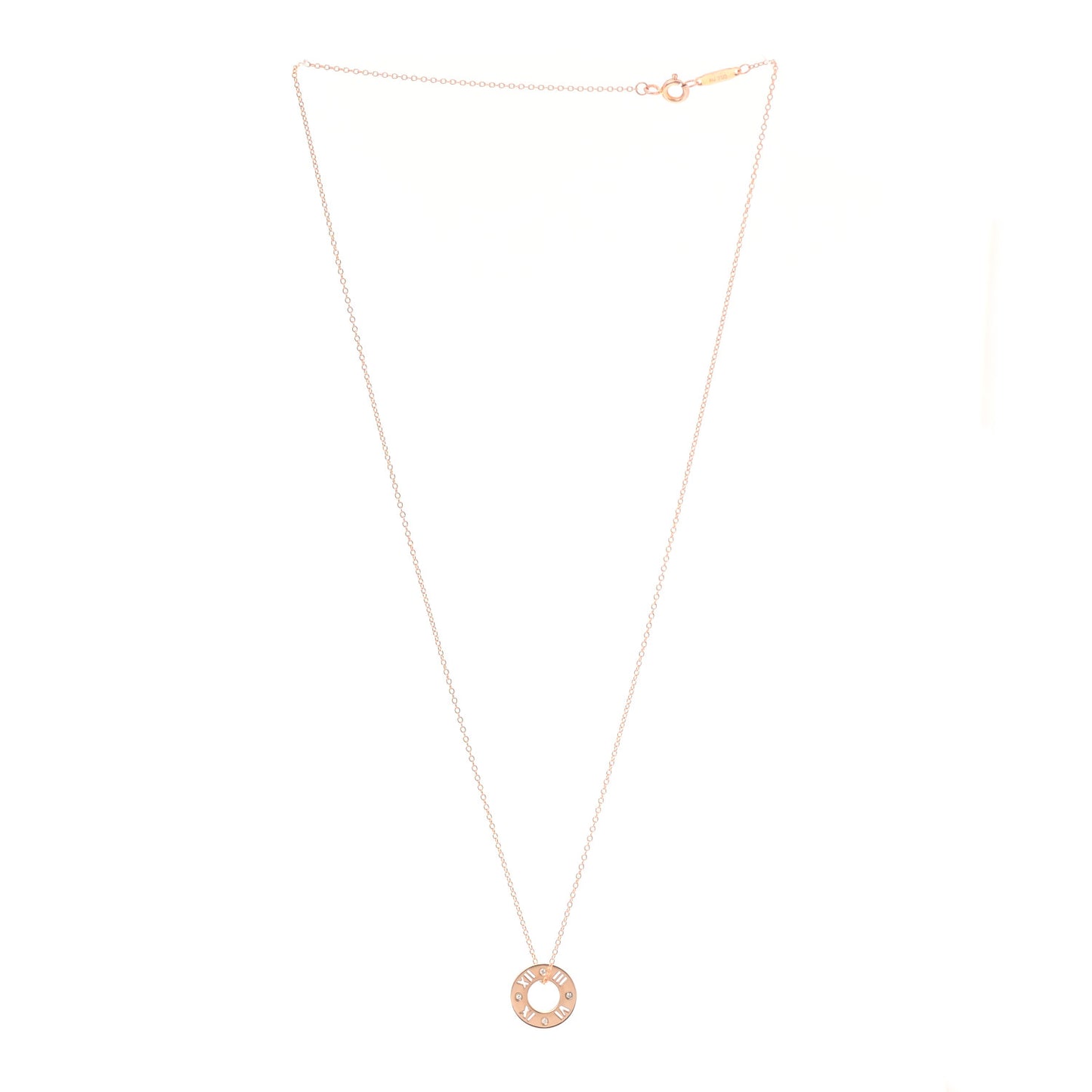 18K Rose Gold Diamond Atlas Pierced Pendant Necklace
