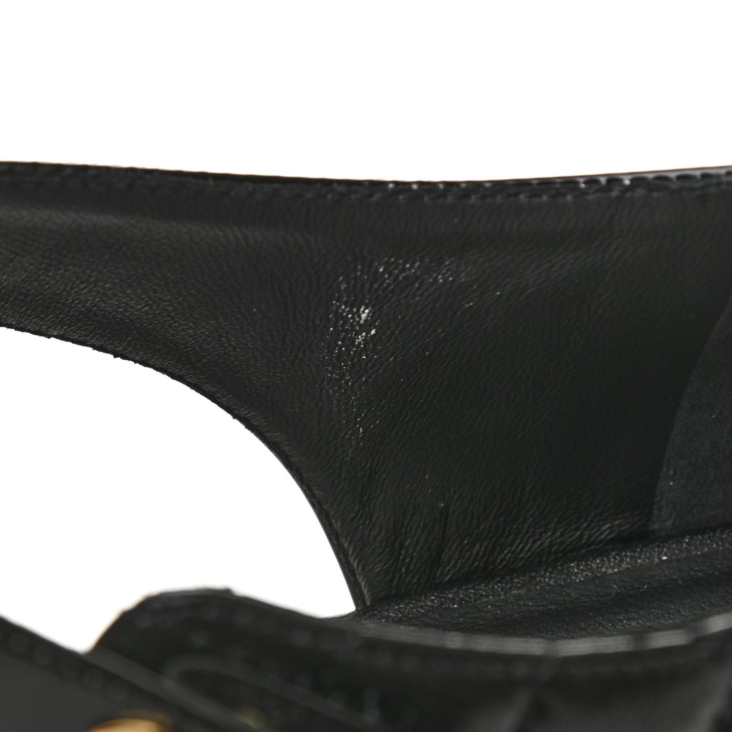 Patent Lambskin Quilted Cap Toe Ballerina Flats 38 Black