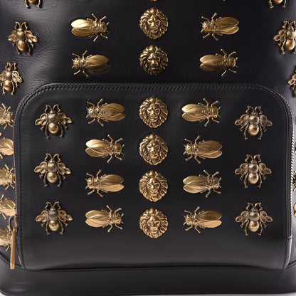 Gucci Calfskin Animal Studs Medium Day Backpack Black 10 of 10