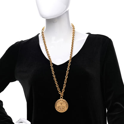 Chanel Metal Medallion CC Chain Necklace Gold 2 of 6