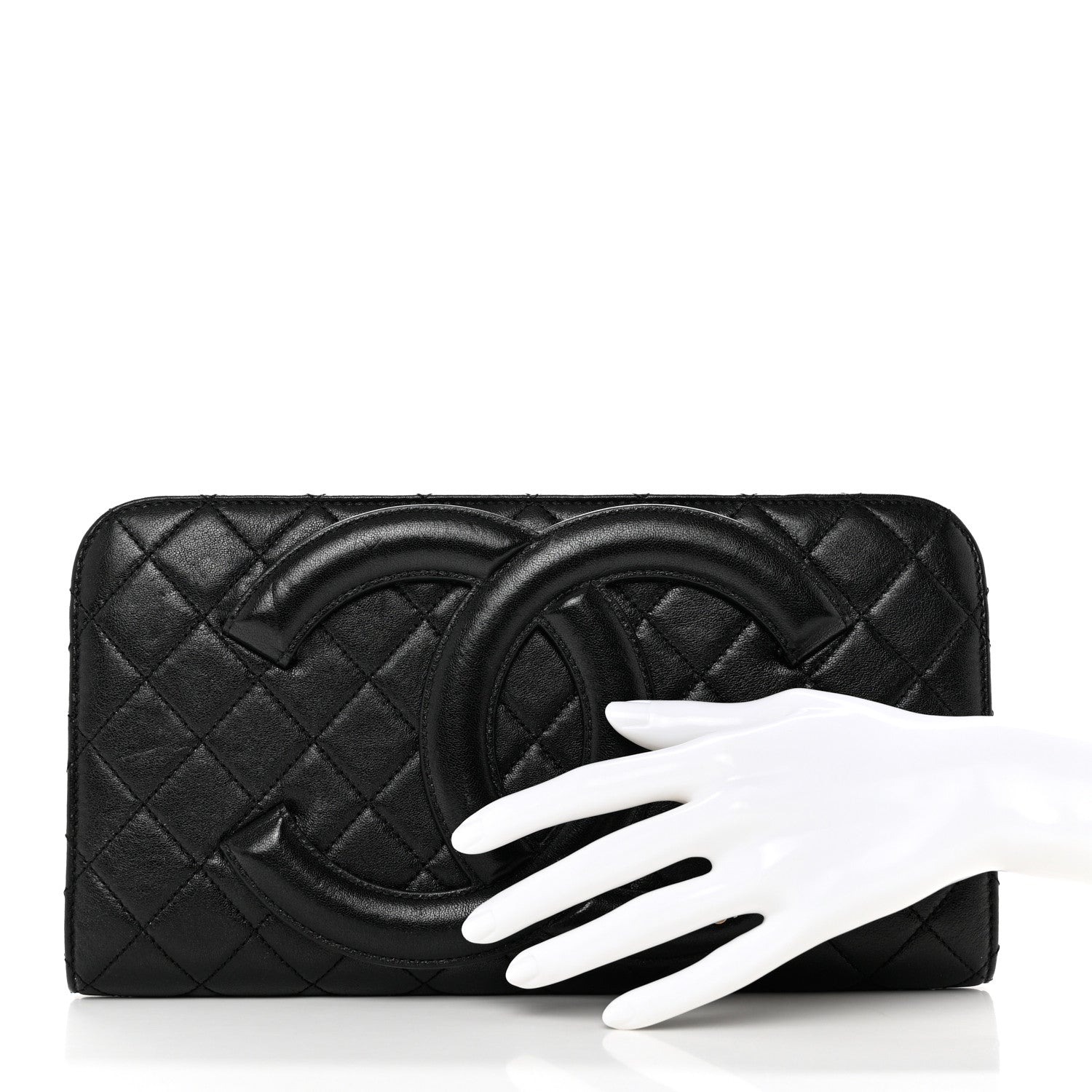 Chanel Lambskin Quilted Coco Midnight Clutch Black 2 of 8