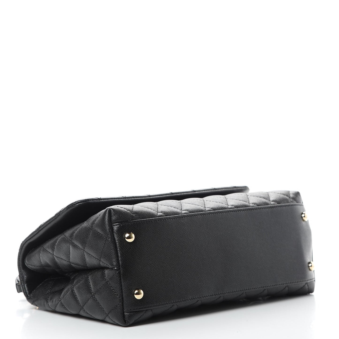 Caviar Quilted Small Coco Handle Flap Black