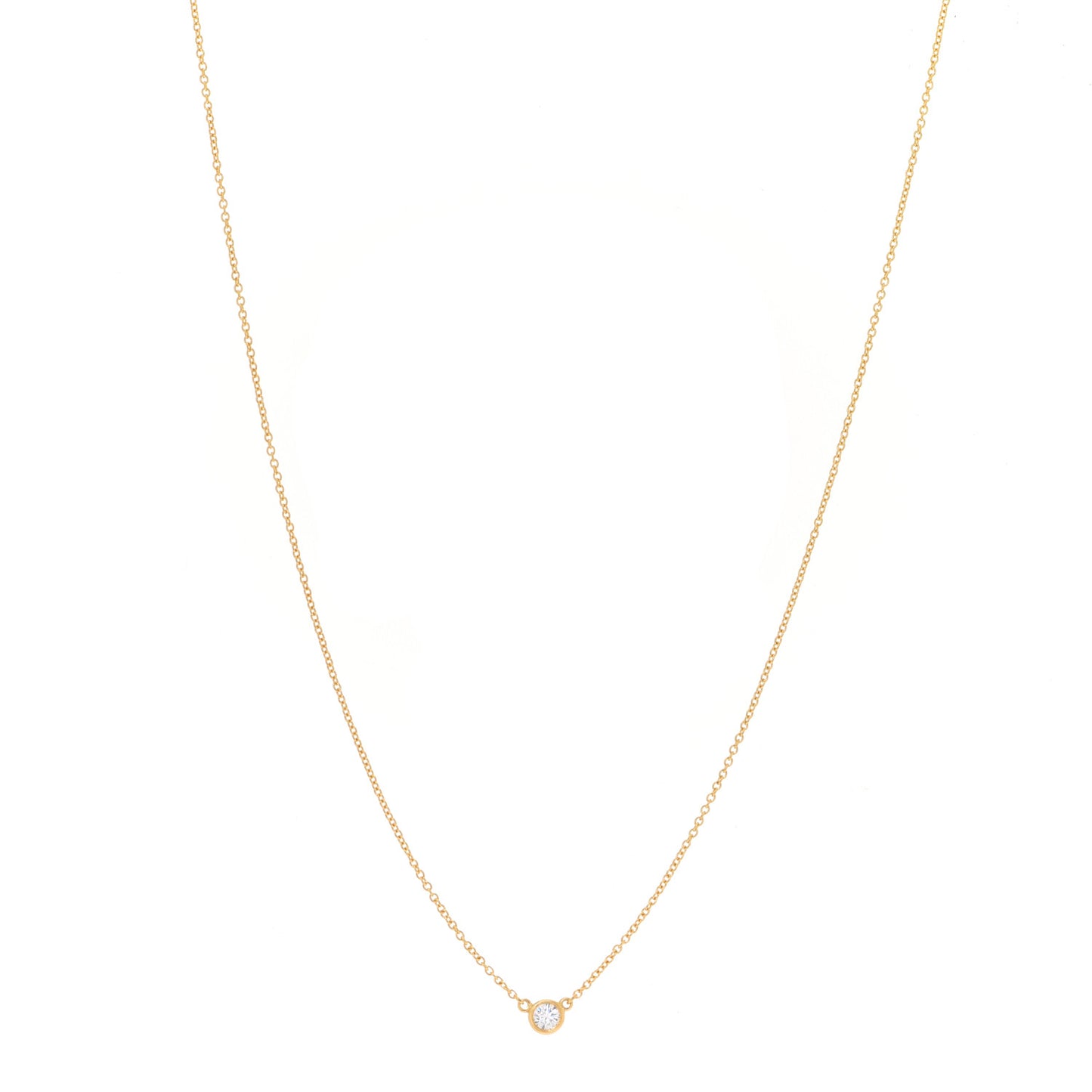 18K Yellow Gold Diamond .08ct Elsa Peretti Diamonds by the Yard Pendant Necklace