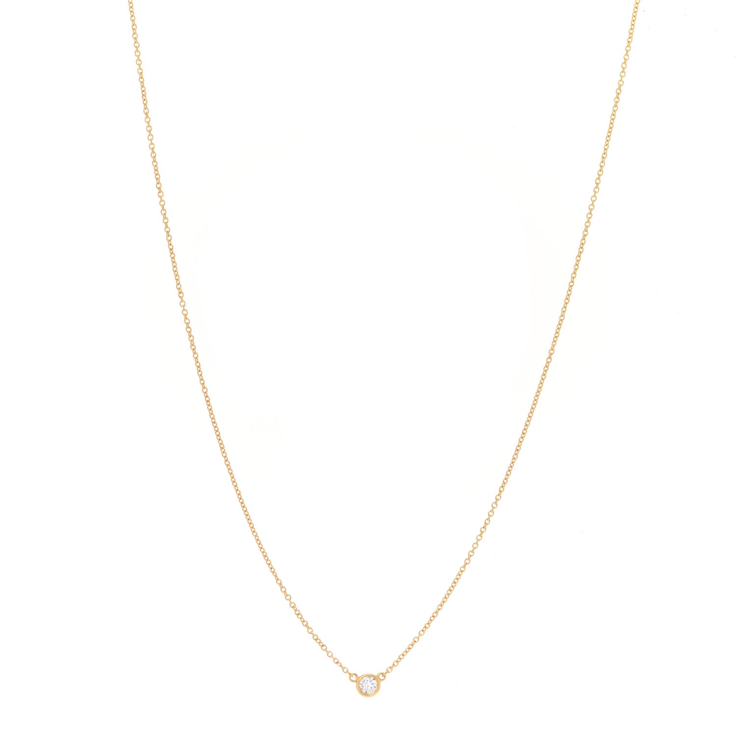Tiffany 18K Yellow Gold Diamond .08ct Elsa Peretti Diamonds by the Yard Pendant Necklace 1 of 6