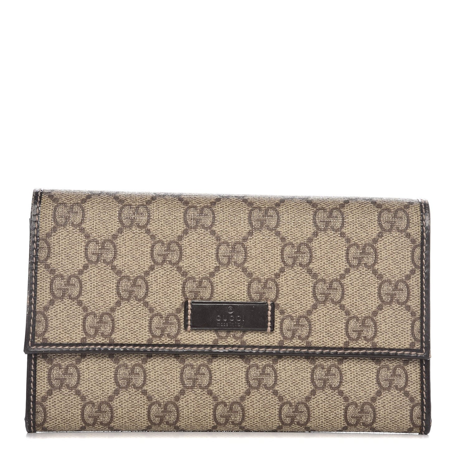 GG Plus Monogram Joy Continental Snap Oranizer Wallet Beige Ebony Dark Brown