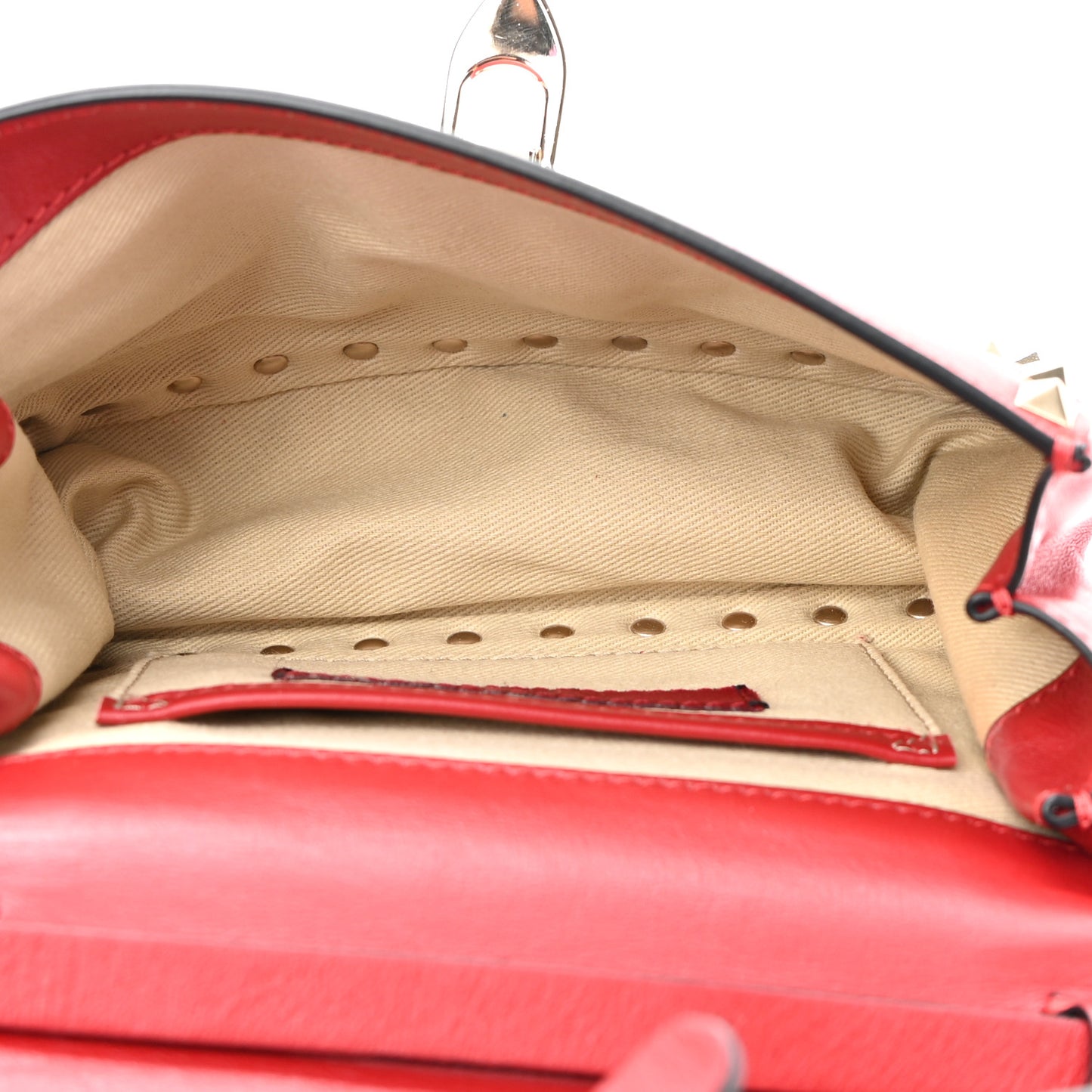 Vitello Mini Rockstud Flap Saddle Crossbody Bag Rosso Valentino