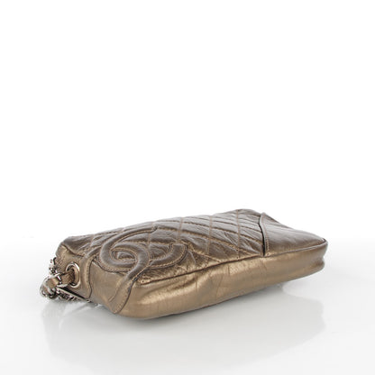 Chanel Aged Calfskin Quilted Cotton Club Pochette Gold 4 of 7