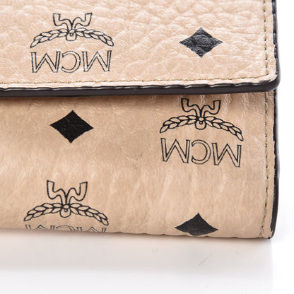 MCM Visetos Tri-Fold Wallet Beige 11 of 14