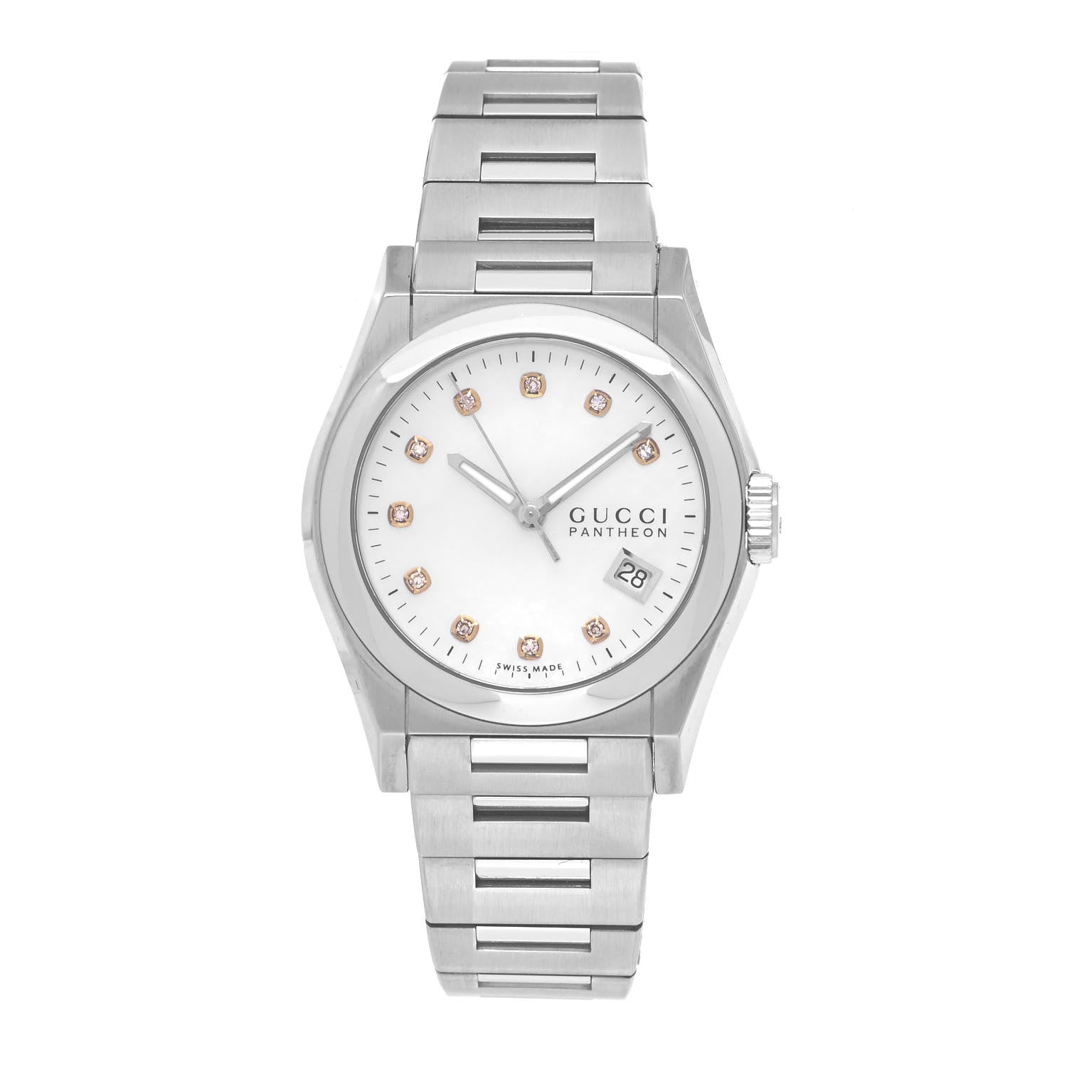 Gucci Stainless Steel Diamond Mother of Pearl 36mm Pantheon Quartz Watch 1 of 4