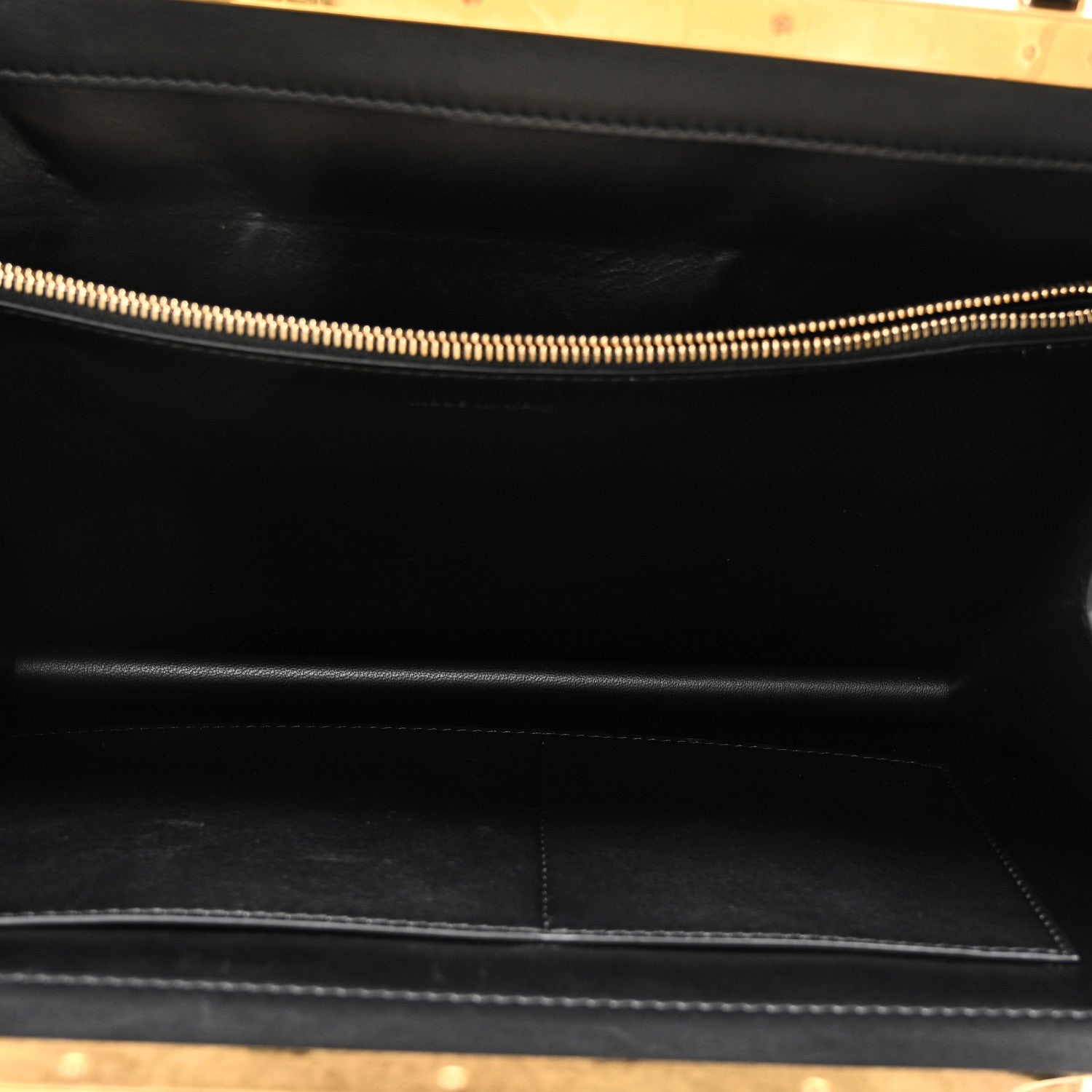 Celine Smooth Calfskin Medium Clasp Shoulder Bag Black 1788451