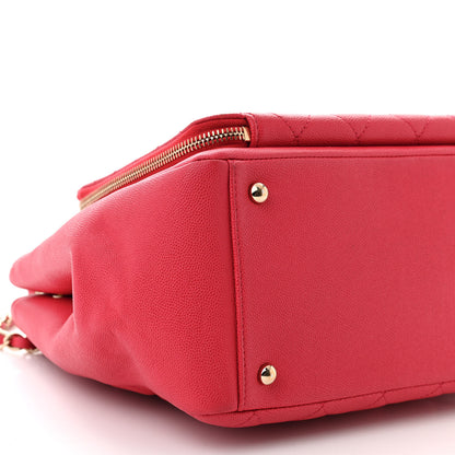 Chanel Caviar Quilted Small Business Affinity Shopping Bag Red 9 of 12
