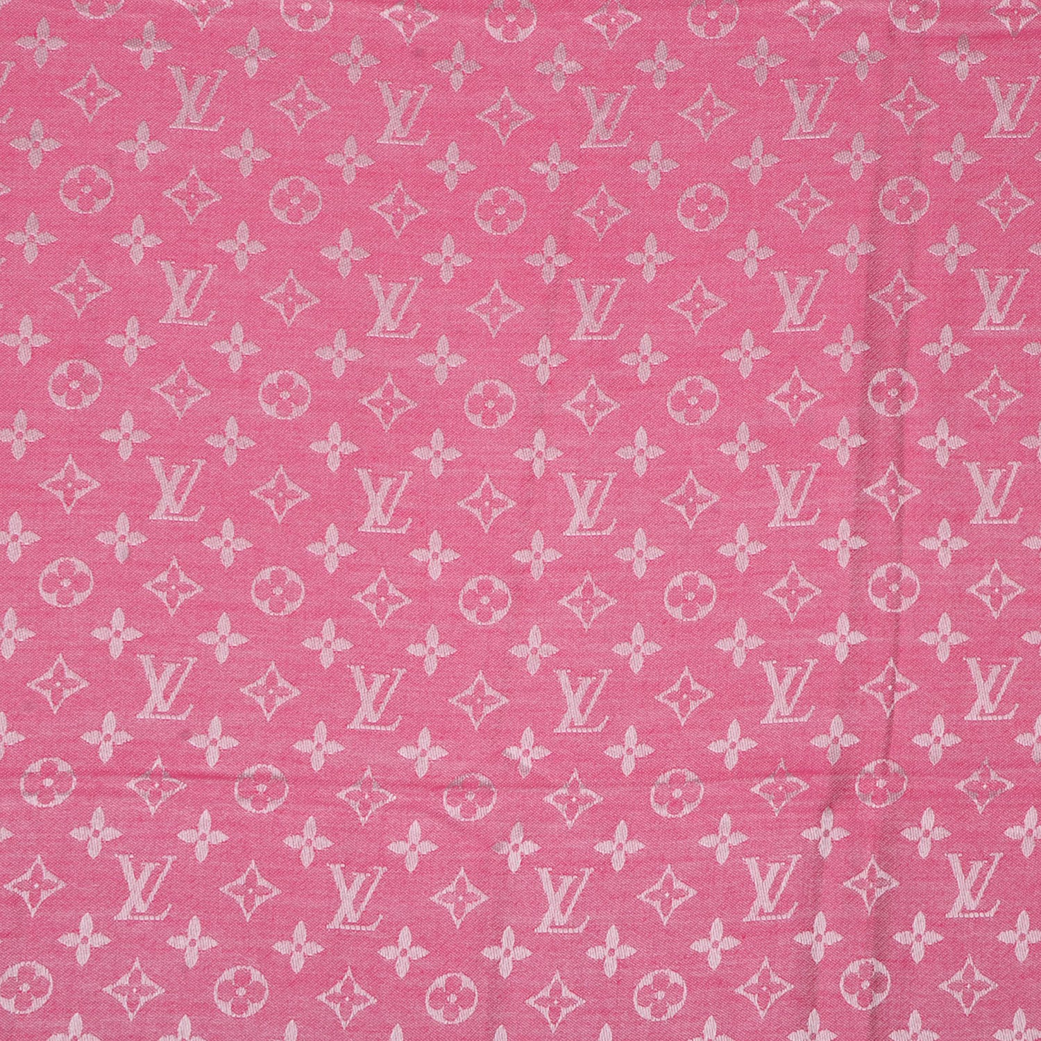 Louis Vuitton Silk Wool Monogram Denim Shawl Pivoine 1 of 5