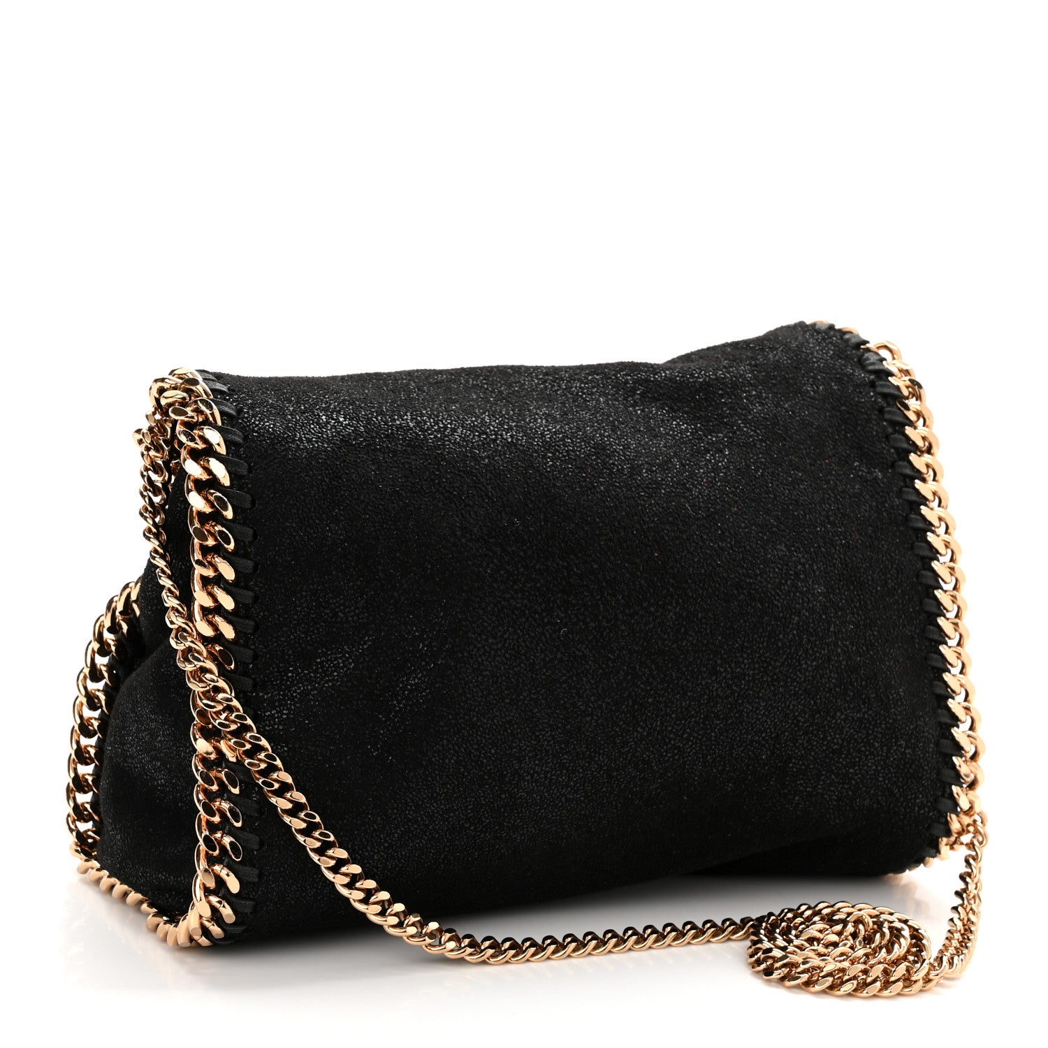 Stella McCartney Shaggy Deer Mini Falabella Fold Over Tote Black 3 of 10
