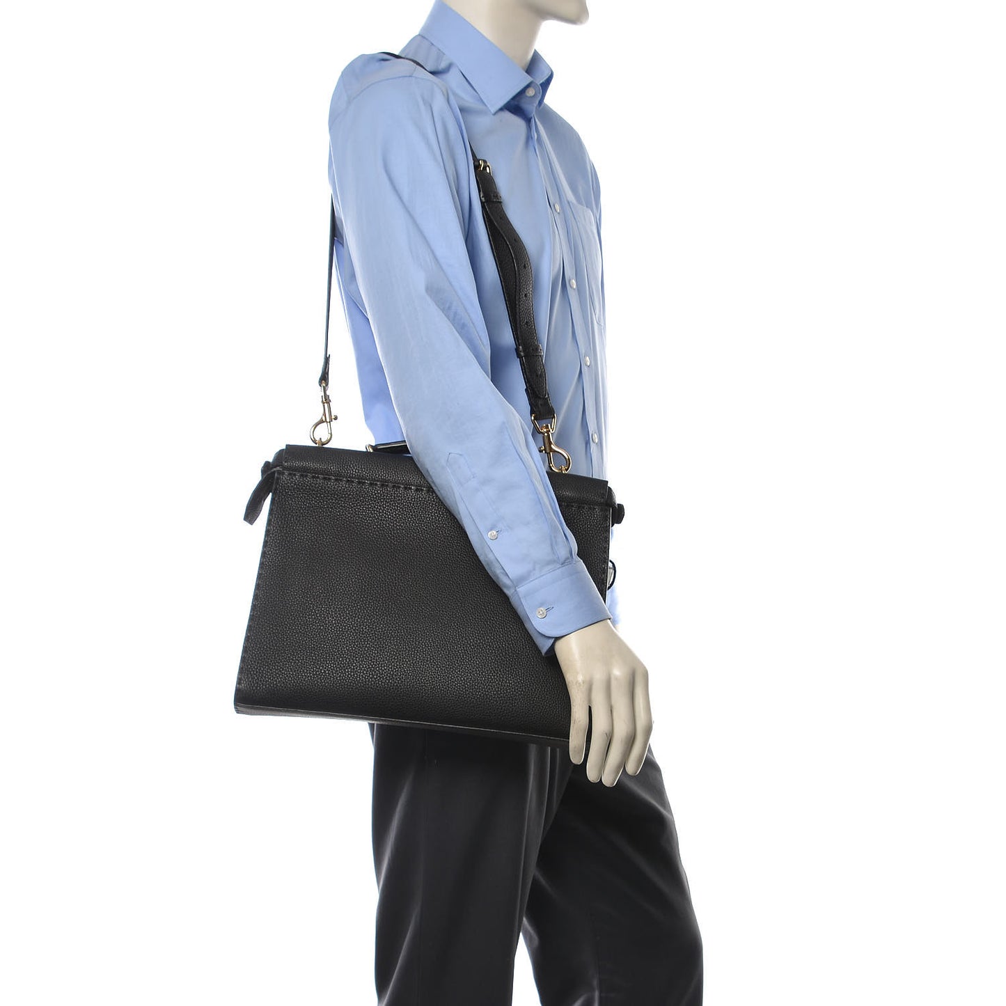 Cuoio Romano Selleria Monster Eyes Large Peekaboo Iconic Fit Satchel Black