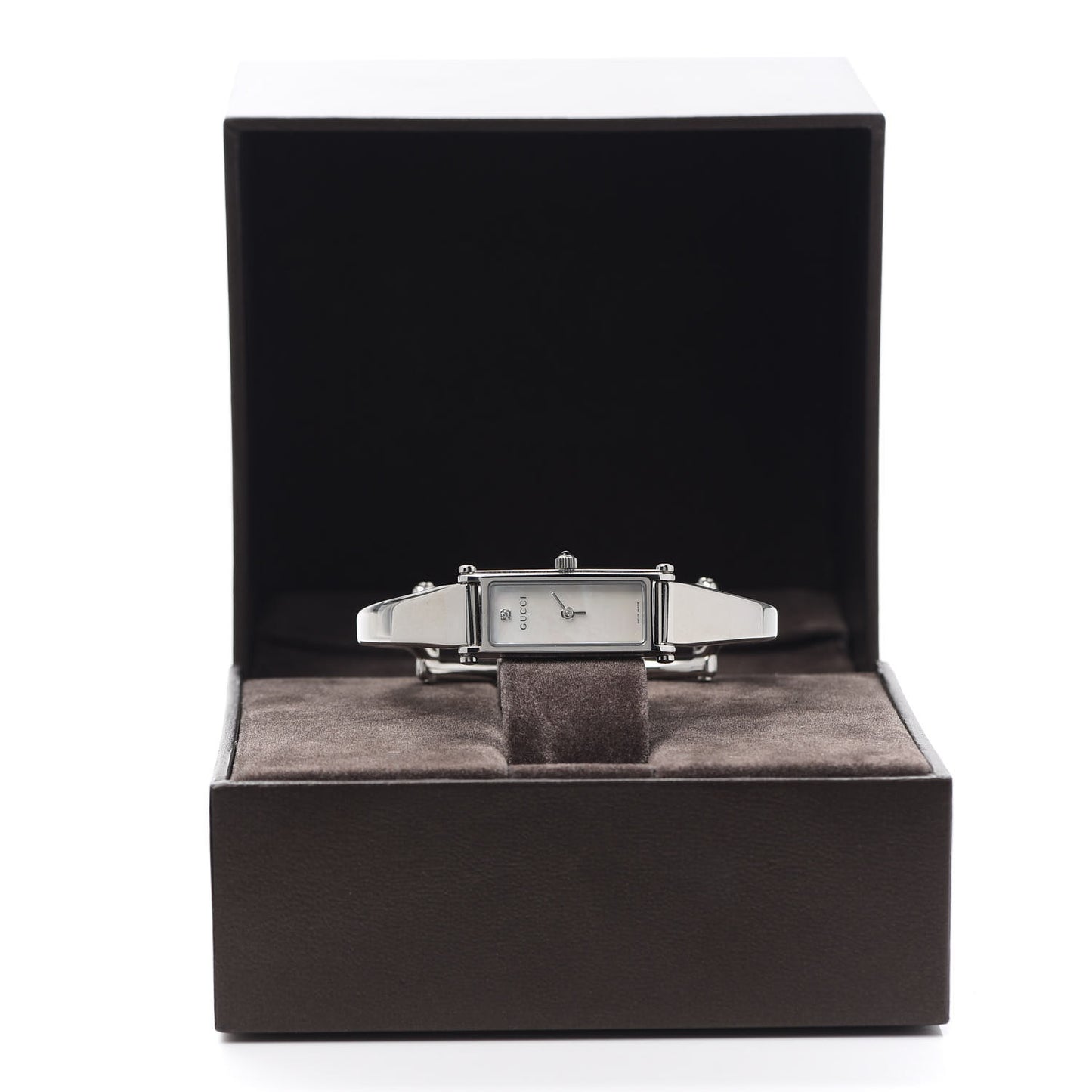 Stainless Steel Diamond Mother of Pearl 12mm 1500L Horsebit Quartz Watch