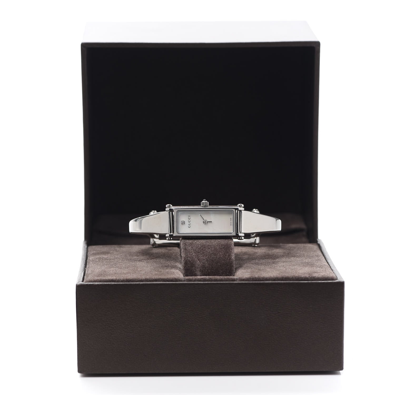 Gucci Stainless Steel Diamond Mother of Pearl 12mm 1500L Horsebit Quartz Watch 6 of 6