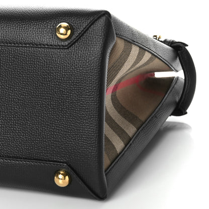 Burberry Grainy Calfskin House Check Medium Banner Tote Black 7 of 7