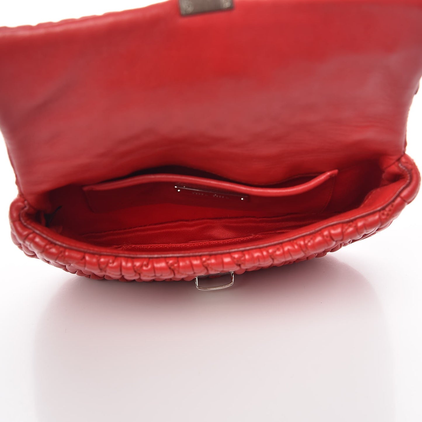 Nappa Matelasse Crystal Chain Crossbody Red