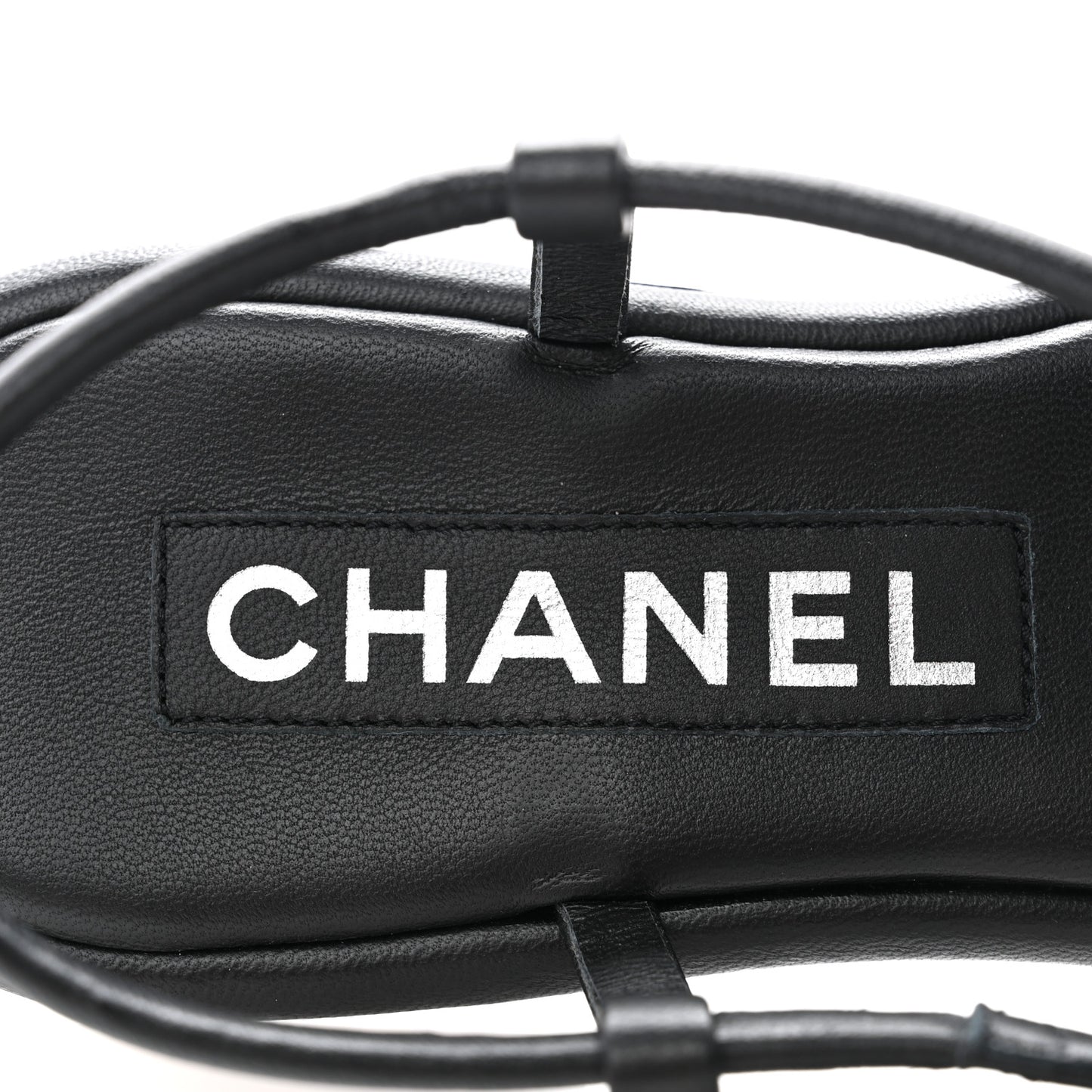 Lambskin Crystal Baguette CC Thong Sandals 38 Black