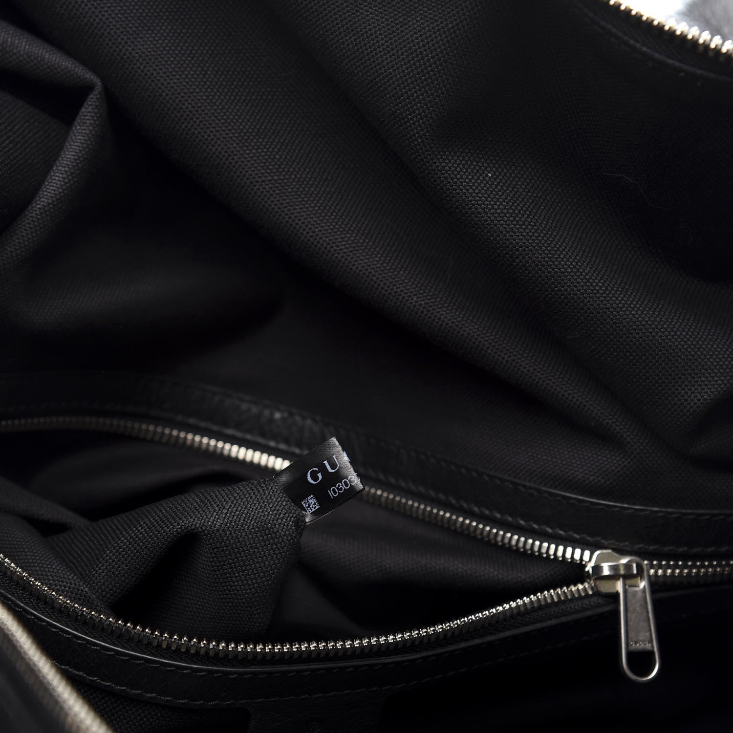 Gucci Soft Calfskin Large GG Top Handle Duffle Black 7 of 11