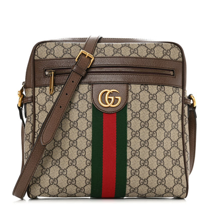 Gucci GG Supreme Monogram Web Medium Ophidia Messenger Bag Brown 1 of 10
