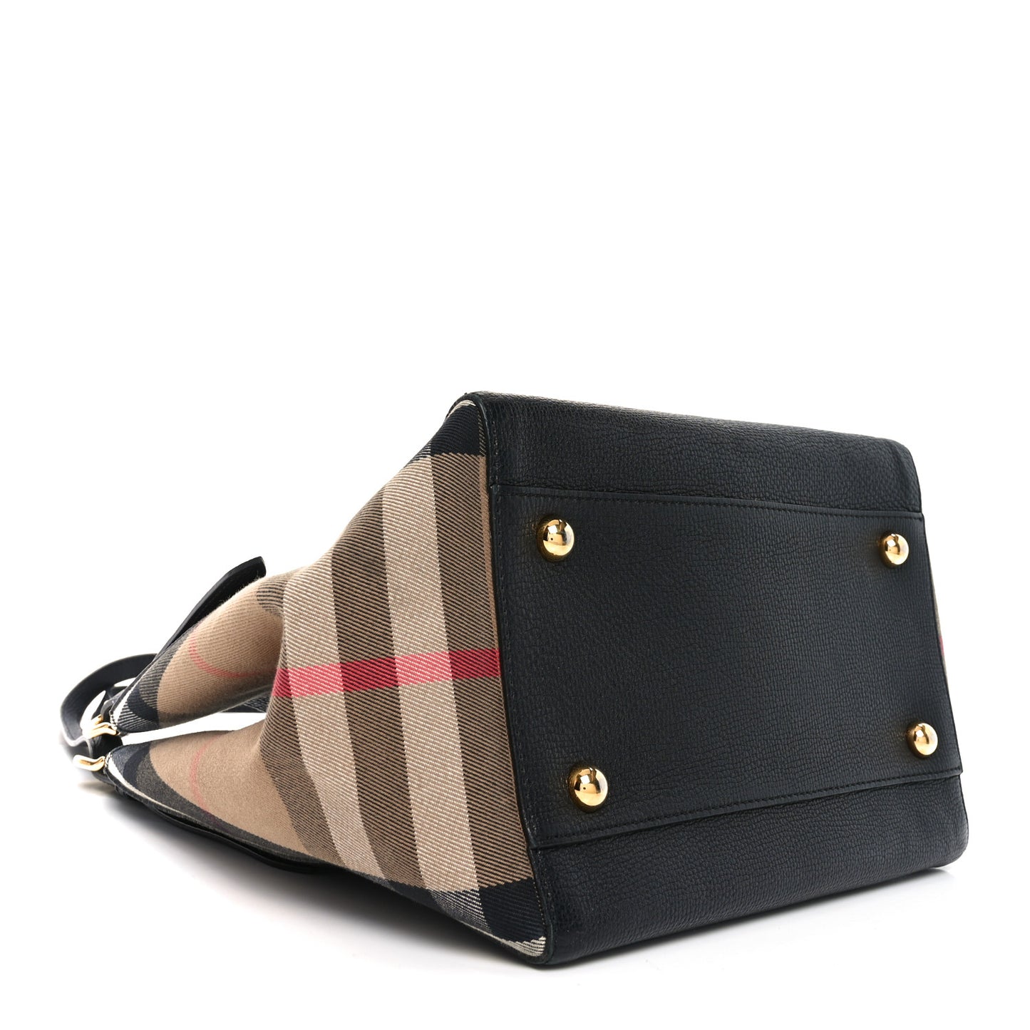 Grainy Calfskin House Check Small Canterbury Black