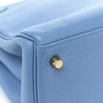 Hermes Taurillon Clemence Kelly Retourne 28 Bleu Paradise 9 of 12