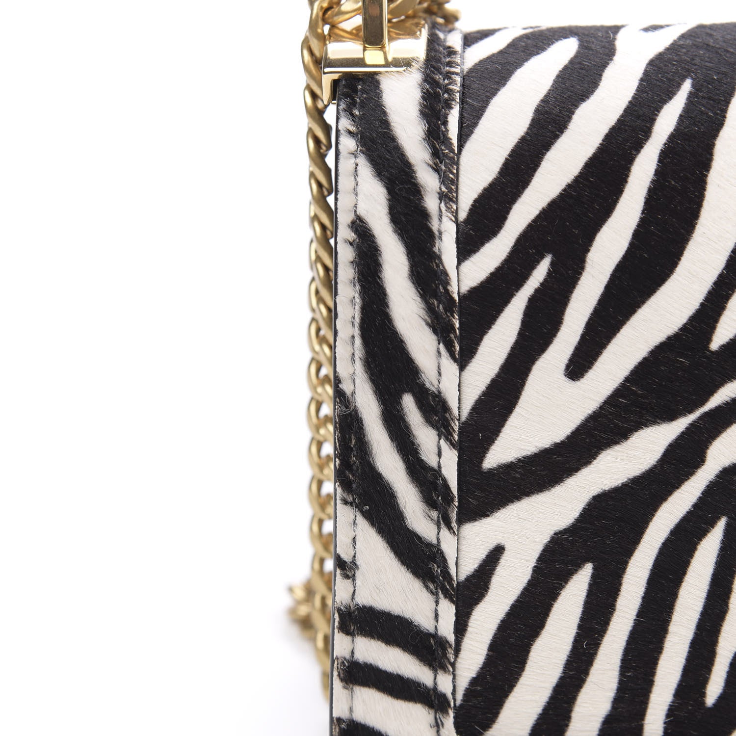 Miu Miu Cavallino Pony Hair Shoulder Bag White Black 7 of 10
