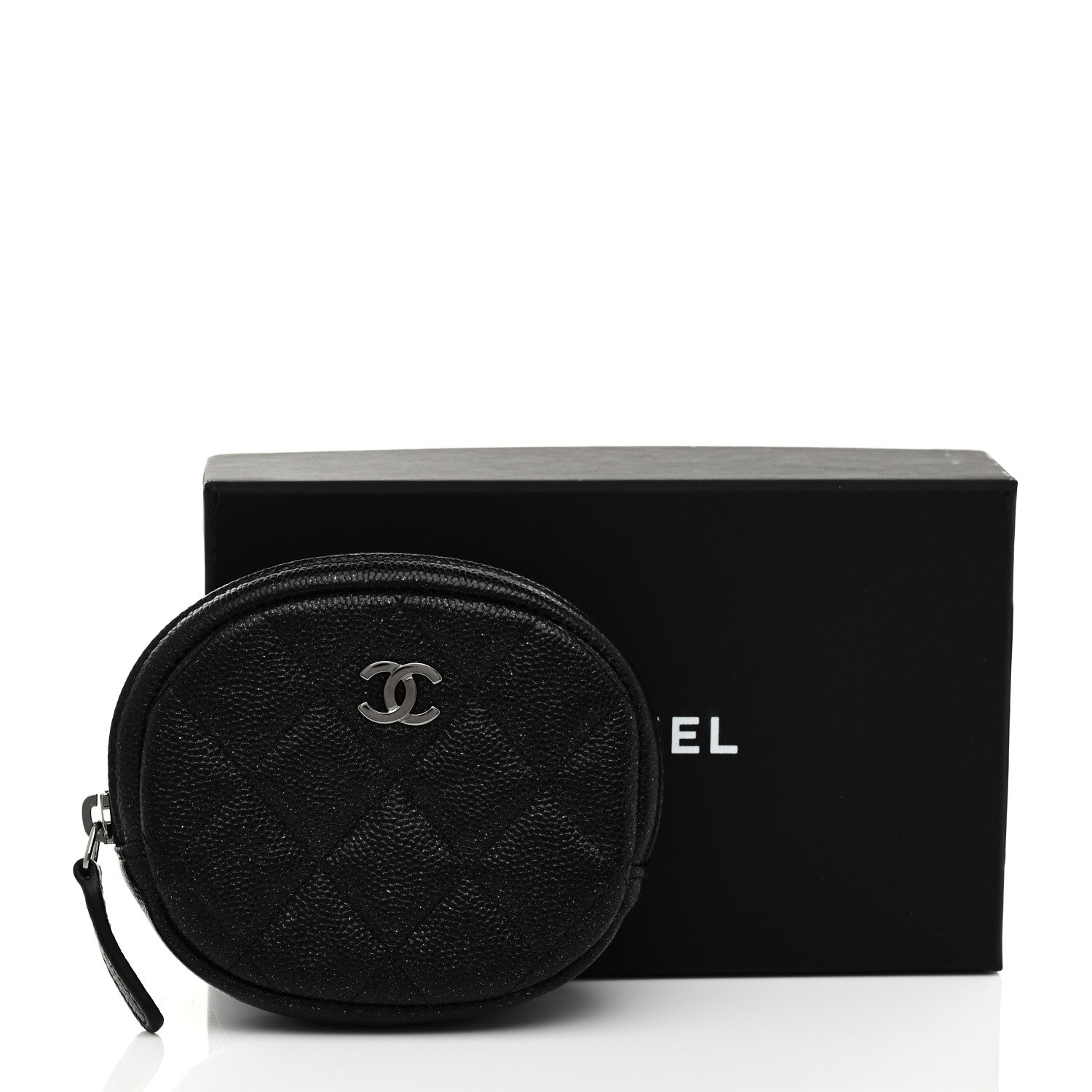 Chanel Iridescent Caviar Quilted Zip Around Classic Coin Purse Black 8 of 8
