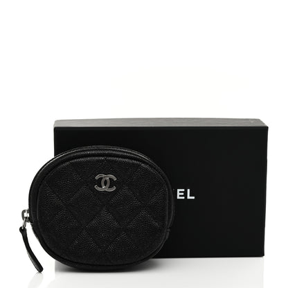 Chanel Iridescent Caviar Quilted Zip Around Classic Coin Purse Black 8 of 8