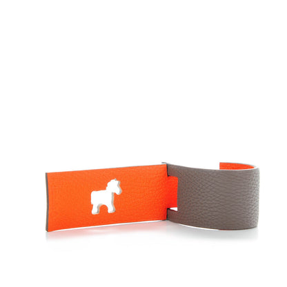 Hermes Togo Chevre Mysore Petit H Luggage Tag Etain Feu 3 of 4