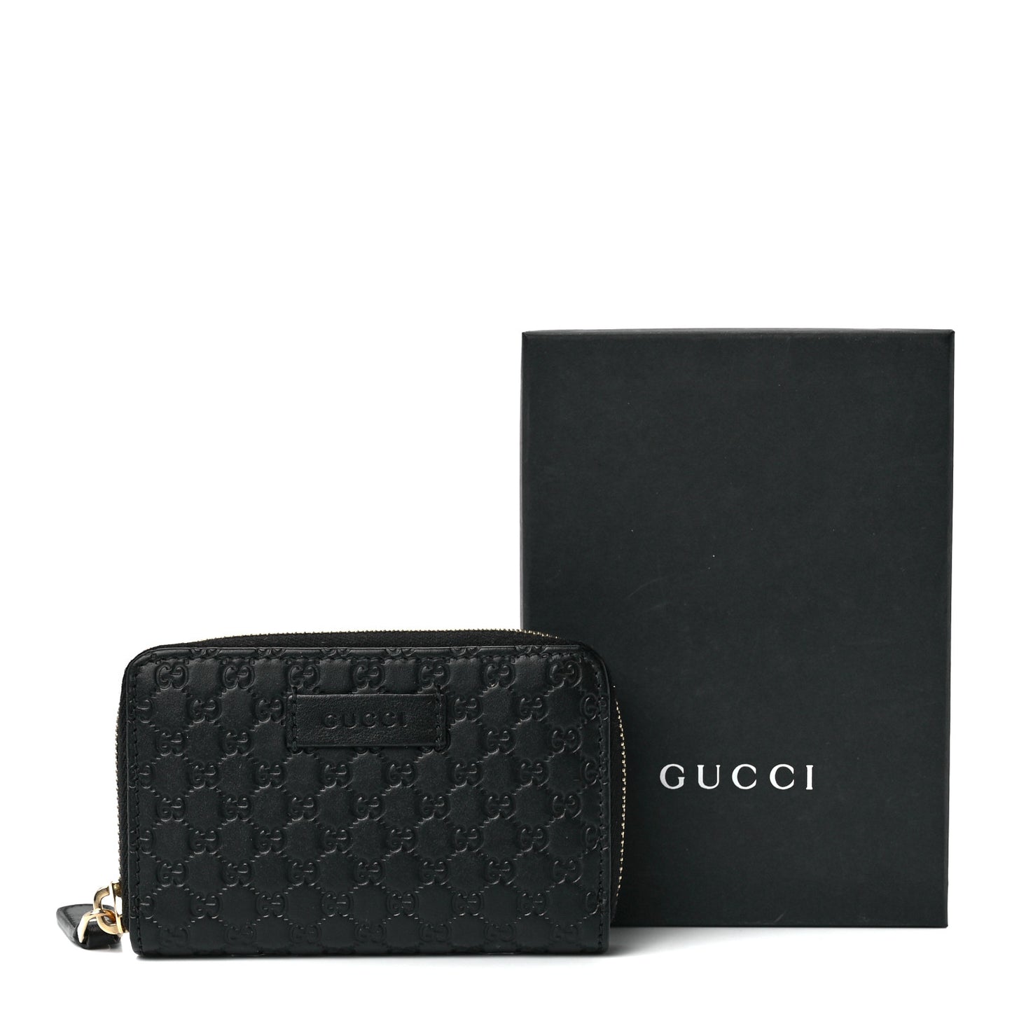 Microguccissima Zip Around Card Case Black